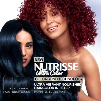 garnier hair color nutrisse ultra color nourishing creme, r3 light intense auburn (red hibiscus) permanent hair dye, 2 count (packaging may vary)