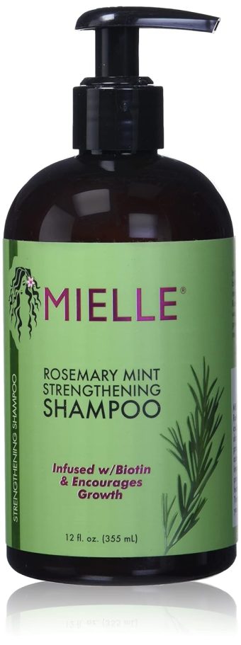 mielle organics rosemary mint hair strengthening biotin shampoo moisturizing hair shampoo for women and men to gently cleanse, repair & protect strands (12 oz)