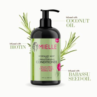 mielle organics rosemary mint strengthening hair conditioner detangling & hydrating conditioner to help increase manageability infused with biotin to support longer, healthier strands (12 oz)