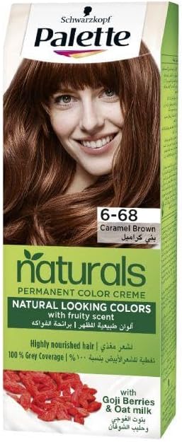 palette schwarzkopf palette permanent natural colors cream 6.68, caramel brown,110 ml
